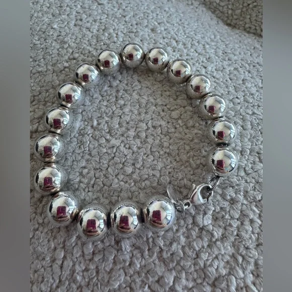 Tiffany & Co Ball Bead 10mm Sterling Silver Bracelet Shiny Excellent Condition - Picture 3 of 8